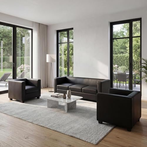 Mendler 3-1-1 Sofagarnitur Lille - Kunstleder, schwarz | Couchgarnitur, Loungesofa