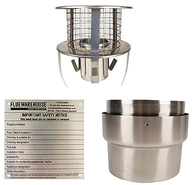 ChimFit 6 Flexible Flue Liner Installation Kit 3 with Stainless Hanging Cowl...