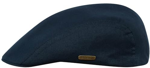 Sterkowski Gecko Schiebermütze Sommer | 100% Leinen Mütze Herren Und Damen | Flatcap Sonnenhut Trendmütze Golf Cap Vintage Kappe Klassische Outdoor Stoffmütze Trendmütze Urbane Marineblau 61