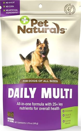 Pet Naturals Daily Multivitamin for Dogs, Veggie Flavor, 30 Chews - Yummy Chews with Amino Acids, and Antioxidants - Supports Energy, Metabolic Function and Pet Wellness