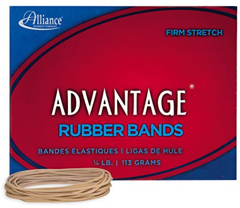 Alliance Rubber 26199 Advantage Rubber Bands Size #19, 1/4 lb Box Contains Approx. 312 Bands (3 1/2 x 1/16, Natural Crepe) , Beige