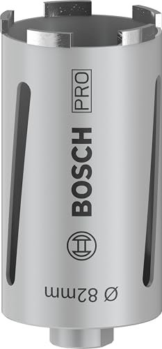 Bosch 1x PRO Multi Material Diamanttrockenbohrkronen für G 1/2 Zoll und Diamantbohrer (für Kalk- und Sandsteine, Ziegelstein, Ø 82 mm, Professional Zubehör Diamantbohrer)