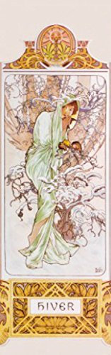 1art1 Alphonse Mucha Die Vier Jahreszeiten II, Winter, 1896, 1-Teilig Fototapete Poster-Tapete 250x79 cm