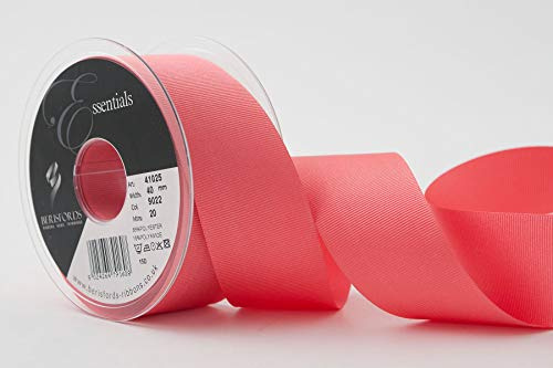Berisfords Grosgrain Ribbon, Coral, 40 mm