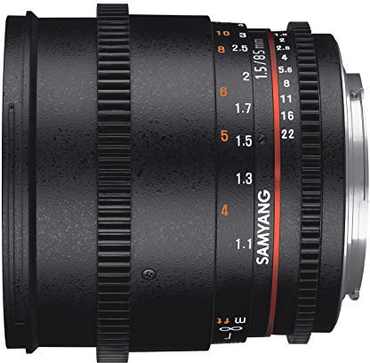 SAMYANG 13085T1.5F 85 mm T1.5 VDSLR AS IF UMC II Objektiv für Anschluss Fuji X schwarz