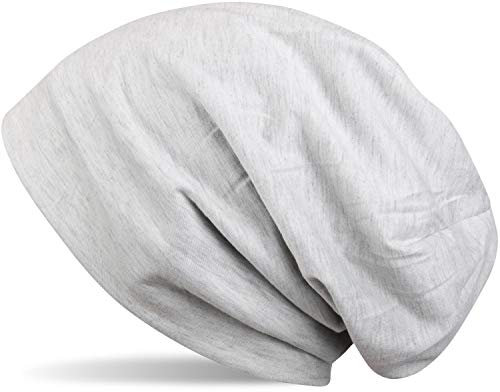 styleBREAKER Unisex Beanie Mütze Einfarbige mit Thermo-Fleece Futter, warme Winter Mütze gefüttert 04024008, Farbe:Hellgrau meliert