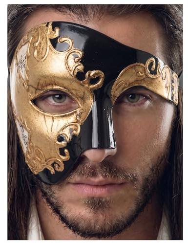 Maskerade Maske für Herren, Phantom der Opern-Maske, Abschlussball, Karneval, Haloween, venezianische Halbgesichtsmaske