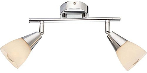 Modischer 2-flg Spot Strahler Esszimmer Chrom Glas Flur Globo TADEUS 54919-2
