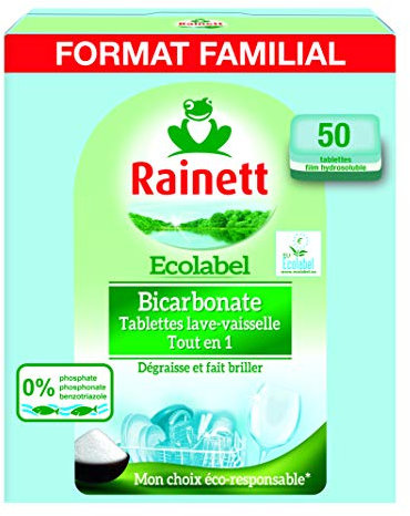 Rainett Tablettes Lave Vaisselle Tout en 1 Ecologique, 50 unités