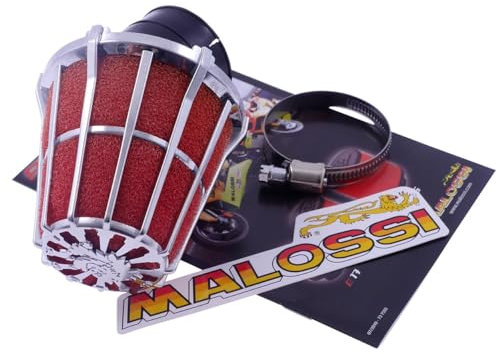 MALOSSI Luftfilter E5 30 Grad PHBH 20-25 Anschluss 38mm kompatibel für VESPA GTS Super Sport i.e. 300 ZAPM45200 4T LC, YAMAHA Aerox Cat 50 2T, PEGASUS Sky 50 AC, APRILIA SR 125, SYM Jet euro X