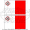 Malta Maltesische Flagge 7,6 cm (75 mm) Bumper Sticker, Aufkleber Vinyl X2