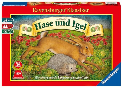 Ravensburger 26028 - Hase und Igel - Kinderspiel ab 10 Jahren, Strategiespiel für 2-6 Spieler, Ravensburger Klassiker