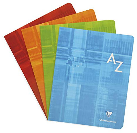 Clairefontaine 3748C Un Répertoire Alphabétique Agrafé - 17x22 cm - 96 Pages Grands Carreaux - Papier Blanc 90 g - Couverture Carte Pelliculée Couleur Aléatoire