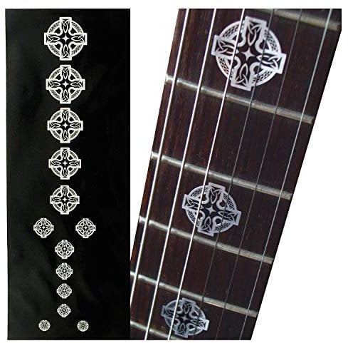 Inlaystickers Inlay Sticker Griffbrett Position Marker für Gitarren & Bass - Celtic Cross - Metallisch, F-072CC-MT