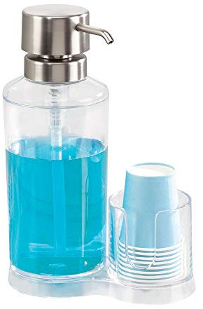 iDesign 40660EU Clarity Mundwasser-Caddy, durchsichtig / edelstahl gebürstet