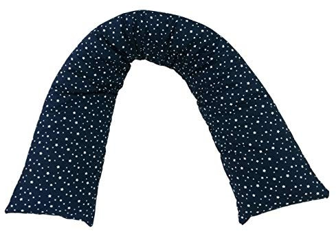 Bezug für Seitenschläferkissen/Stillkissen 140 x 35 cm (Baumwolle Sterne klein blau)