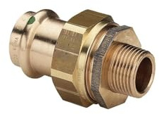 Viega Verschraubung mit SC Sanpress 2265 flachdichtend in 35 mm x R1 1/4 Rotguss, 128425