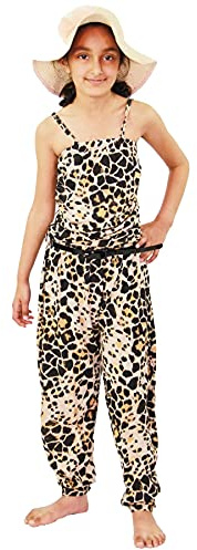 A2Z 4 Kids Girls Jumpsuit Stylish Floral Leopard & Tribal Print Playsuit - Jumpsuit Leopard Print 9-10