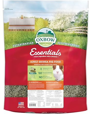 Oxbow Essentials Adult Guinea Pig Food - All Natural Adult Guinea Pig Pellets- No Artificial Ingredients- Veterinarian Recommended- All Natural Vitamins & Minerals- Made in the USA - 25 lb.