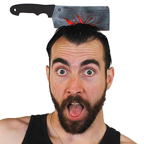 I LOVE FANCY DRESS Cleaver Through Head Headband Funny Halloween Prop - Perfect Halloween Accessory - Pack of 6