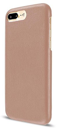 Artwizz Leather Clip kompatibel mit iPhone 8 Plus / 7 Plus - Schlanke Schutzhülle aus leicht genarbtem Echt-Leder - Beige