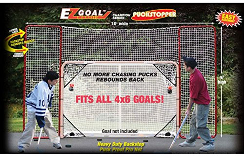 EZGoal Hockey-Rückschlag-Set für alle Altersgruppen, mit Zielen, Rot/Weiß, 3,4 x 1,8 m