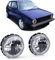 Carparts-Online Klarglas Angel Eyes Scheinwerfer mit Fadenkreuz Schwarz für VW Golf 1 + Cabrio