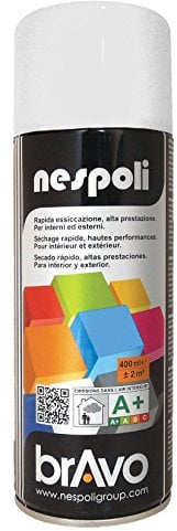 Nespoli Pintura en Spray, Color Blanco, Efecto Mate, 400 ml, Acabado Profesional