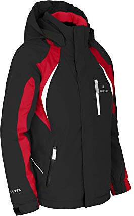 Bergson Jens | Kinder Skijacke, perfekt für Junge Wintersportler, Black/Chinese red [9014], 164 - Kinder
