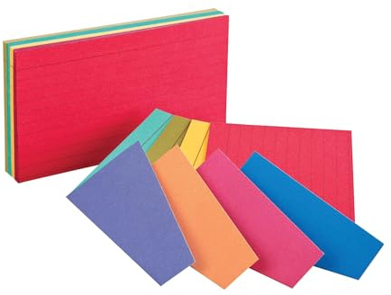 Oxford Extreme Index Cards, 3 x 5 Inches, Assorted Colors, 100 per pack (04736)