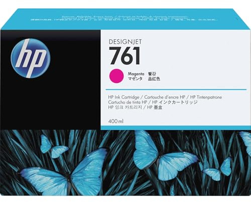 HP 761 Magenta, Original Druckerpatrone | Tinte für DesignJet T7100, T7200, 400 ml (CM993A)