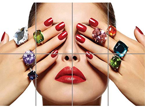 Doppelganger33 LTD Salon Spa Health Beauty Nails Manicure Jewellery XL Giant Panel Poster Art Print (8 Sections)