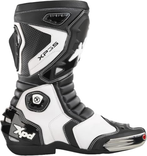 XPD S55-011 Stivali da Moto XP3-S, Misura 46, Nero/Bianco