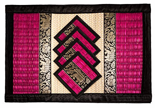 CCcollections Handgewebte Weiden-Platzsets & Untersetzer – Hitzebeständiges, leicht zu reinigendes Tischset – Abwischbare Platzsets mit langlebiger thailändischer Handwerkskunst für den Alltag