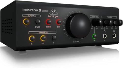 BEHRINGER MONITOR-2-USB MONITORAGGIO SPEAKER VCA 2 STEREO IN 3 OUT 2 MONITOR2USB PRE CUFFIE DIM MONO USB