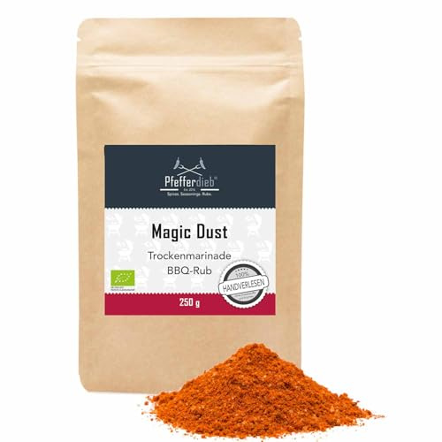 Magic Dust BIO BBQ Rub, Grillgewürz und Marinade, 250g Pfefferdieb® | Gewürzmischung für Fleisch Steak Pulled Pork