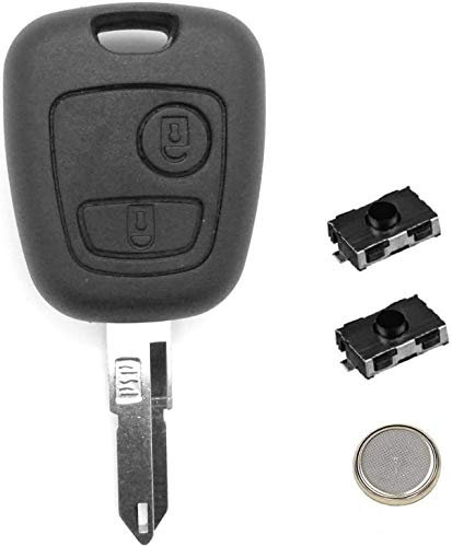 LAKAMODO Coque Plip Clé Télécommande pour Peugeot 106 206 206+ 206cc 306 +2 Switchs Bouton +Pile