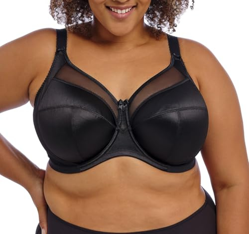 Goddess 6090 Keira Underwired Banded Supportive Full Cup Bra, Black, 44F (Manufacturer Size: 100G)