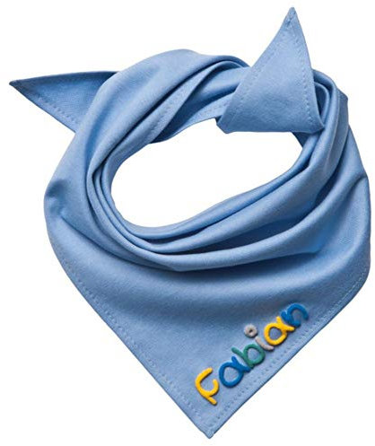 MEIN NAME Halstuch, Spucktuch, Dreieckstuch, Sabberlätzchen, Babyhalstuch personalisiert, Farbe:hellblau
