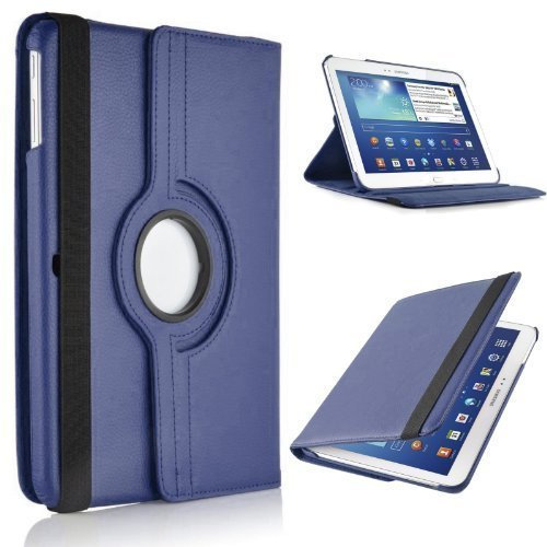 360 Degree Rotating Leather Folding Folio Stand Case Cover For Samsung Galaxy Tab 2 10.1 P5100 P5110 (Blue)