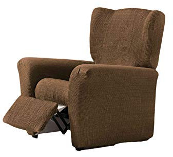 Zebra Textil Estoralis | Vega Moderner Design-Relax-Sesselbezug | Elastischer Jacquardstoff | Braun | Für Relaxsessel von 70 bis 90 cm. | Sesselschutz | Anpassbar an alle Arten von Sesseln