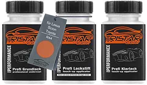 TRISTARcolor Autolack Lackstift Set für Lexus/Scion/Toyota R44 Apricot Candy Orange Pear Grundlack Basislack Klarlack je 50ml