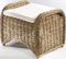 Kobolo Rattanhocker Cardiff Hocker aus Rattan in kubu Gray mit Kissen