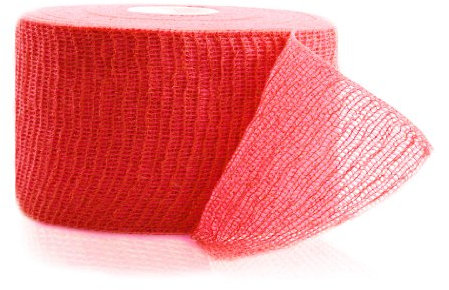 Horn Medical Horn-Haft krepp color - Kohäsive Fixierbinde, weich, rutschfest, hautverträglich, selbsthaftend, Rot (6 cm x 20 m)