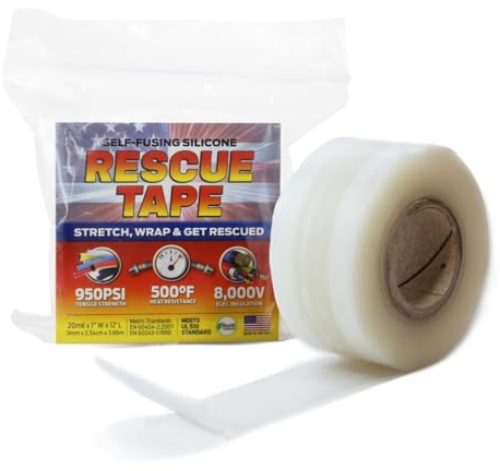 Bond It Rescue Tape, Self-Fusing Silicone for Emergency Plumbing, Pipe & Hose Repair, Electrical Insulation, Waterproof, 950PSI, Made in USA, 1 x 12', Clear