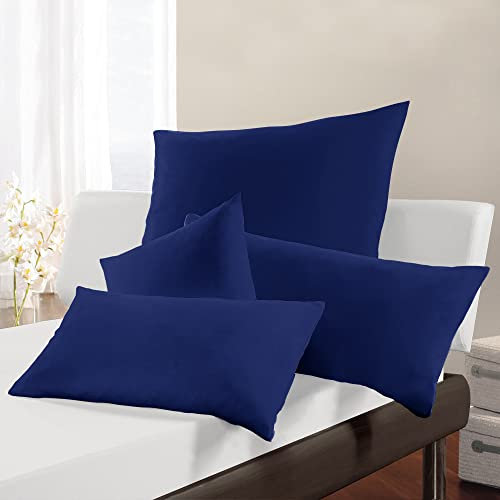 ESTELLA Kissenbezug Feinjersey | Saphir | 80x80 cm | bügelfreie & trocknerfeste Qualität | Rundumgummi | 100% Baumwolle