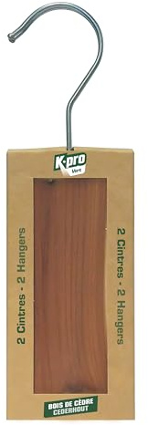K.PRO Zedernholz-Aufhänger gegen Kleidermotten 2er-Pack | Natürlicher Mottenschutz für Schrank & Kleidung, reaktivierbarer Duft, 3–4 Monate Schutz, Kleiderbügel-Format