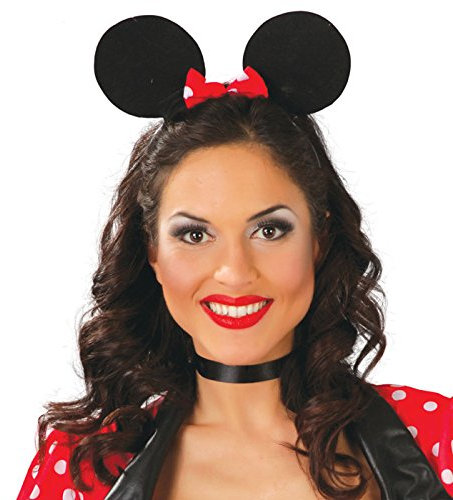 Fiestas Guirca avec Bandeau d'oreilles Noir avec l'arc pour déguiser Minnie