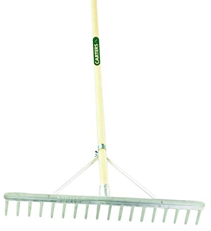PDL - Pegdev - Carters Large 18T 70cm Aluminium Landscape Garden Gravel Rake - Heavy Duty, 1200mm Hardwood Handle