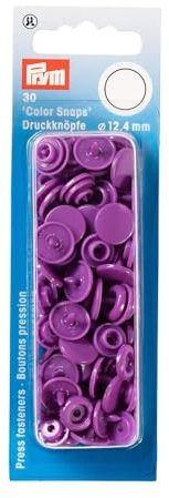 PRYM 393141 Nähfrei Druckknopf Color Snaps rund 12,4 mm lila